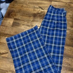 RSQ Blue Plaid Wide Leg Pants